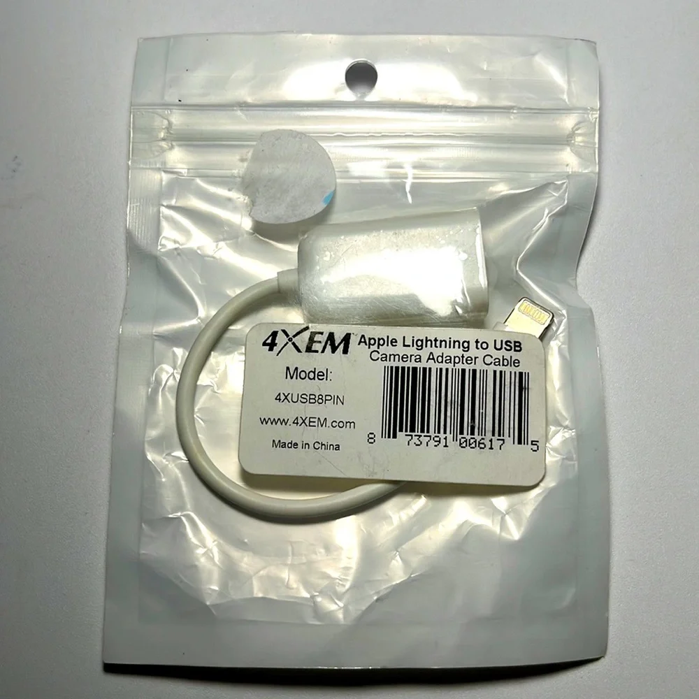 4XEM Apple Lightning to USB Camera Adapter Cable for Old Gen iPod,iPhone & iPad